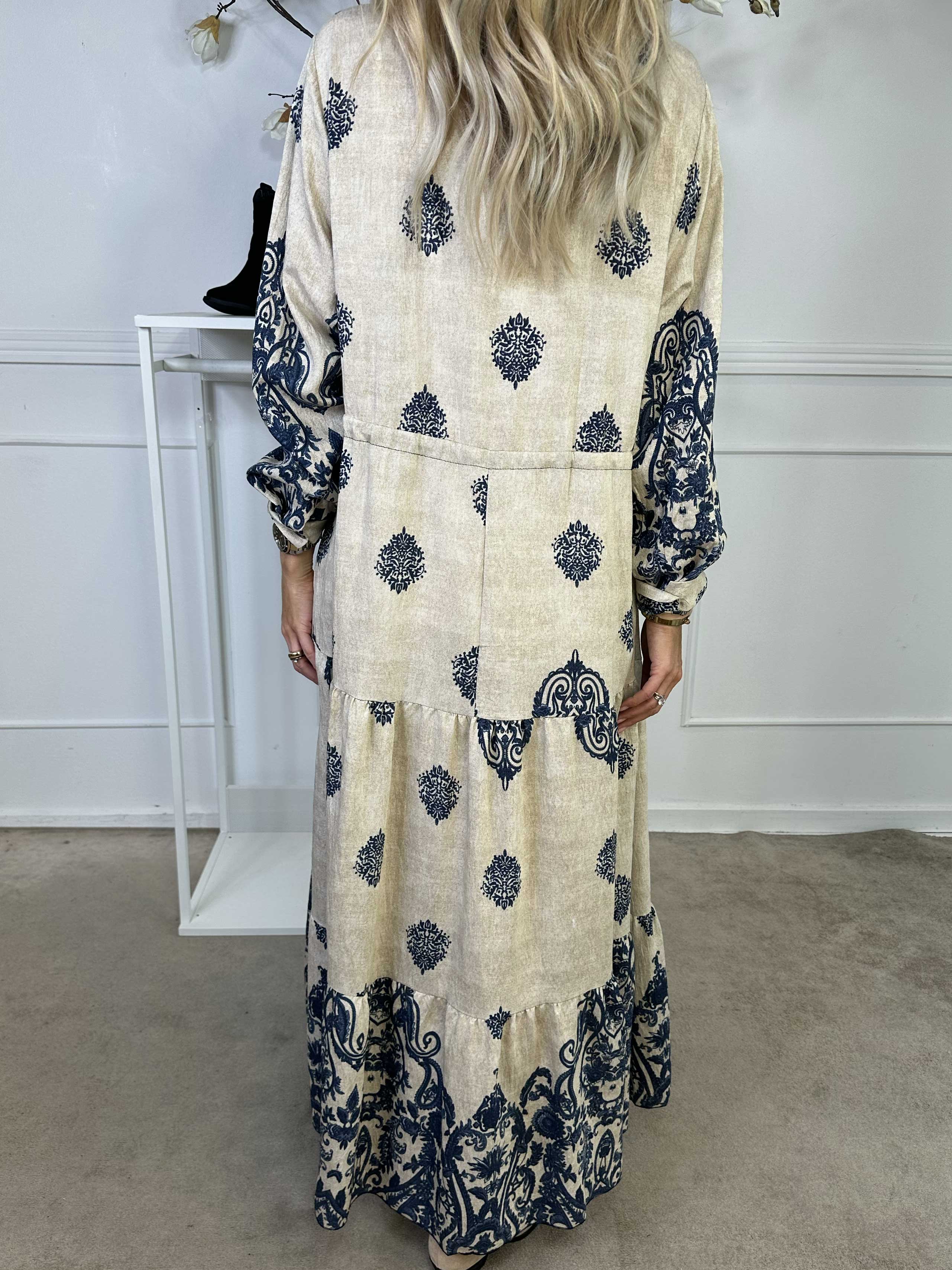 Kira - Lång bohemisk klänning med mönster